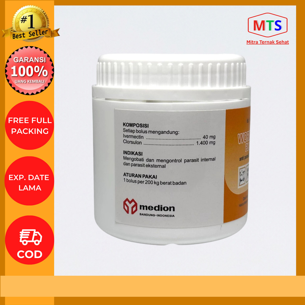 Wormectin Plus-B isi 10 bolus - obat parasit hewan besar