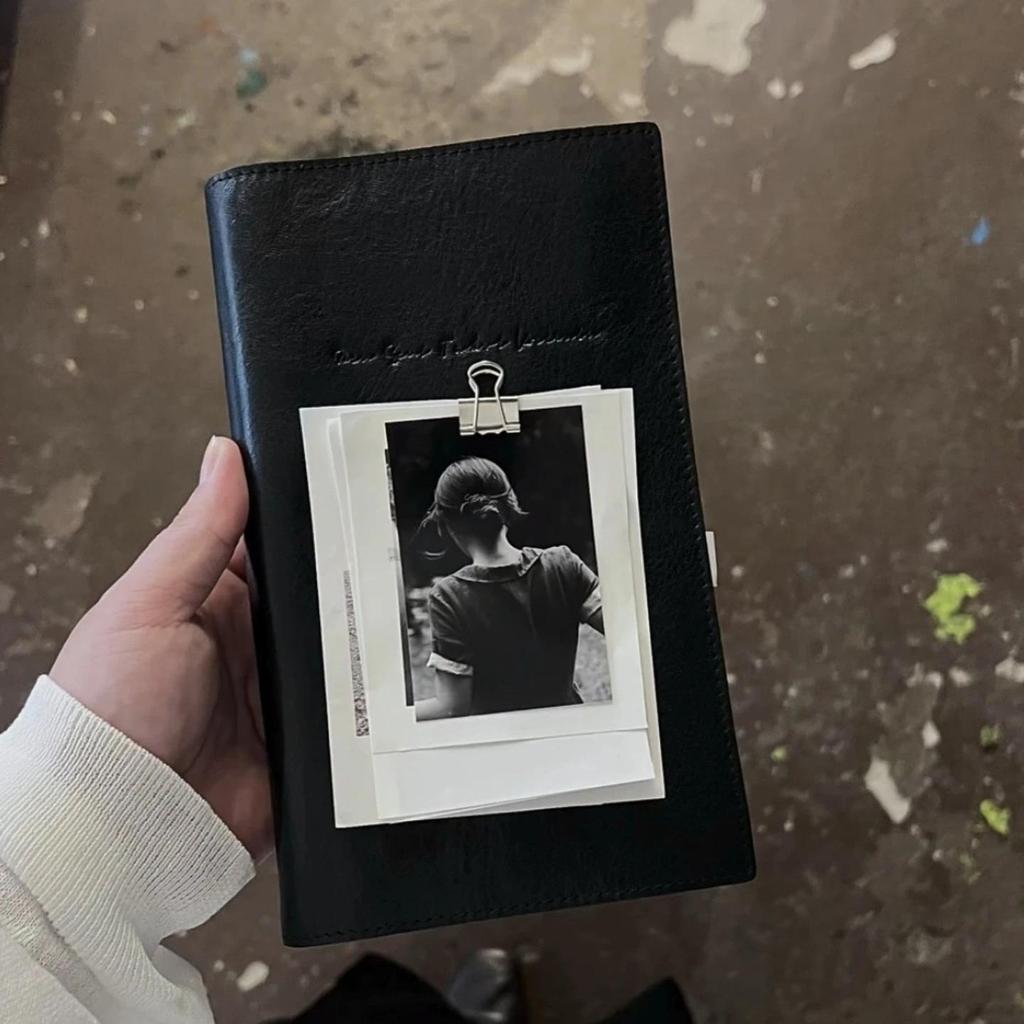 The Pocket Vintage Journal - A6 Black Leather, Refillable Layouts for Notes & Appointments Your All-