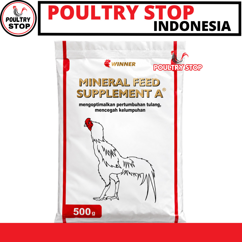 MINERAL FEED SUPPLEMENT A LAGA 500 GRAM WINNER - Obat Ayam Lumpuh Bangkok Aduan Tulang Bulu Premix
