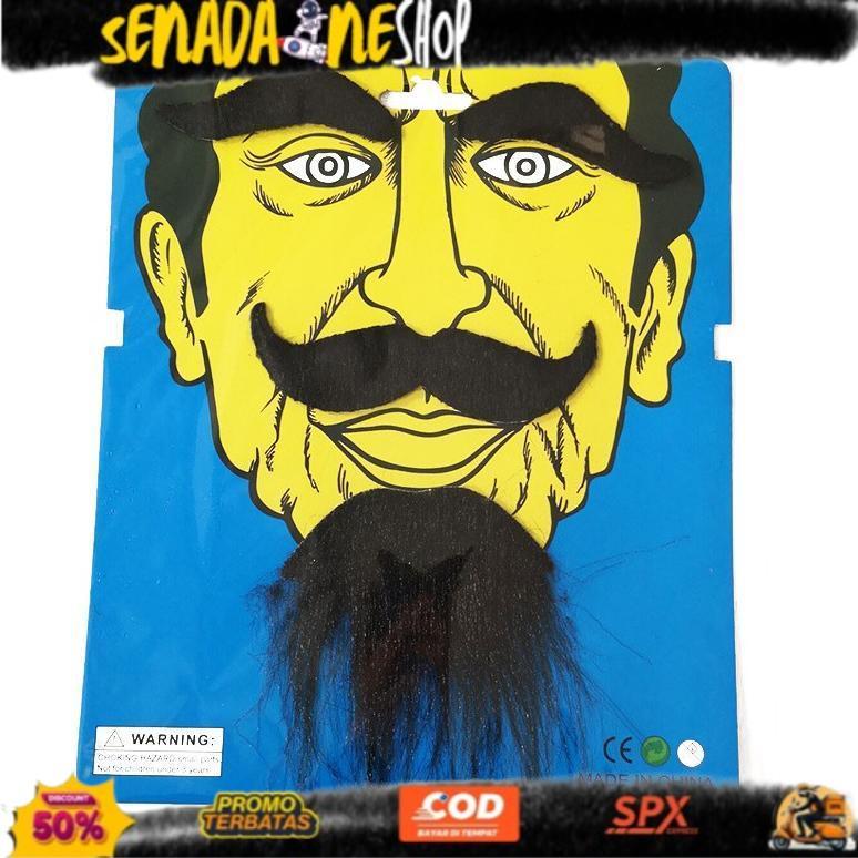 NICE NEW ARRIVALS Daily Favorite Kmbg Set Kumis Jenggot Palsu Bangsawan Gentleman Mainan Prank Hallo