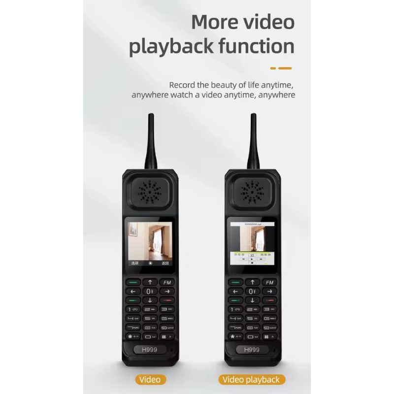HP Cadangan Outdoor Lansia Anak Klasik - H999 HP Mini Retro Candybar Dual SIM Power Bank Senter LED 