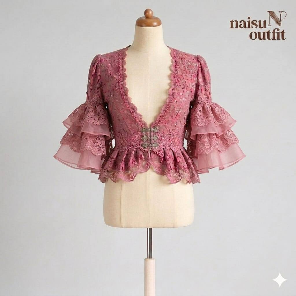 Naisu kemeja lengan pendek ruffle wanita shirt lace  uk xs-7xl ON692