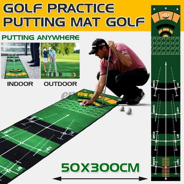 Karpet Golf Putting Mat 3 Meter Portable Golf Practice Mat Indoor Outdoor Putting Trainer
