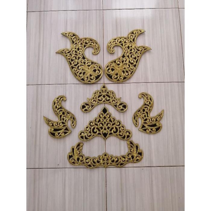 Siger Rama bordir/ Aksesoris tari - Gold lapis spon