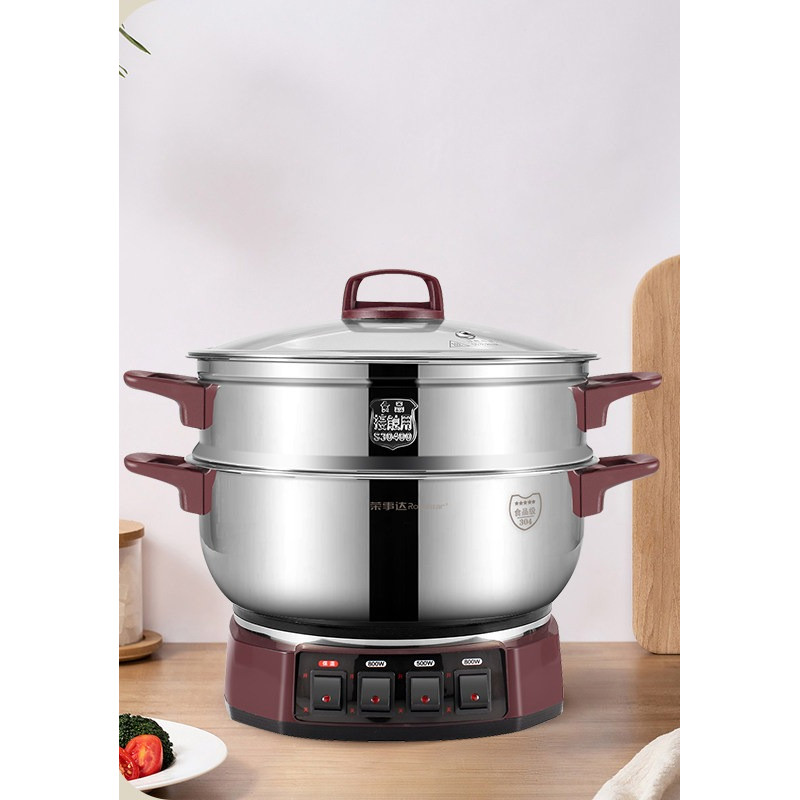 316 Stainless Steel Electric Hot Pot Home Use Steaming and Cooking Combination Electric Hot Pot Stir