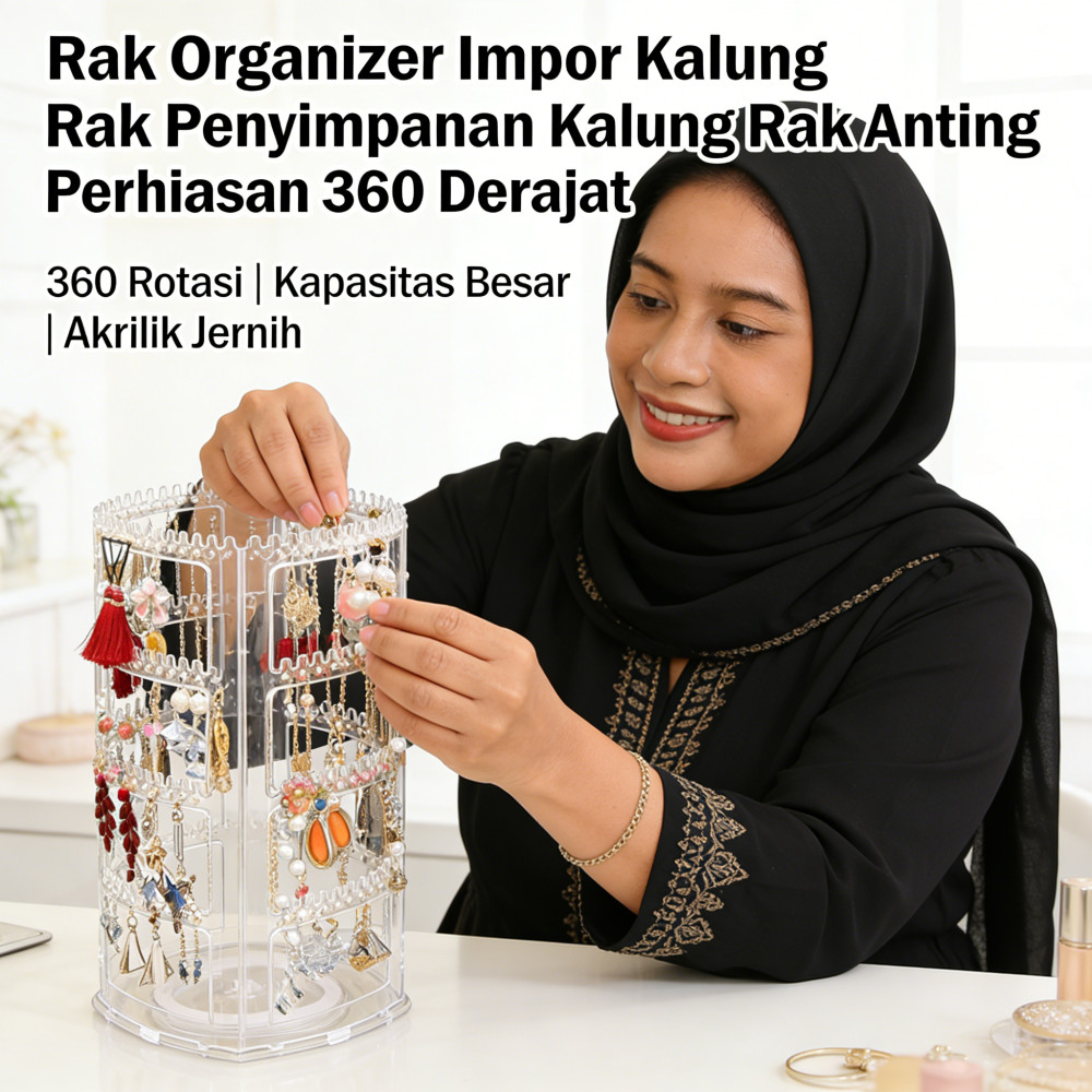 360 Rak Organizer Impor Kalung Anting Kalung Rak Perhiasan Rak Penyimpanan Derajat