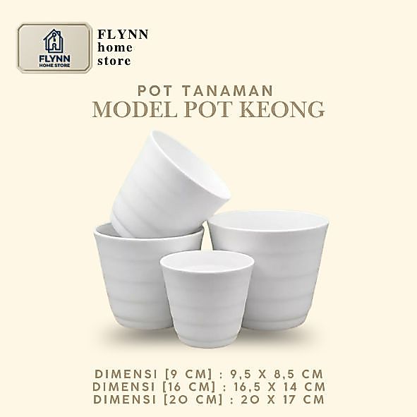 [3 PCS] POT TANAMAN BUNGA PUTIH/ Pot keong putih / POT PUTIH TEBAL
