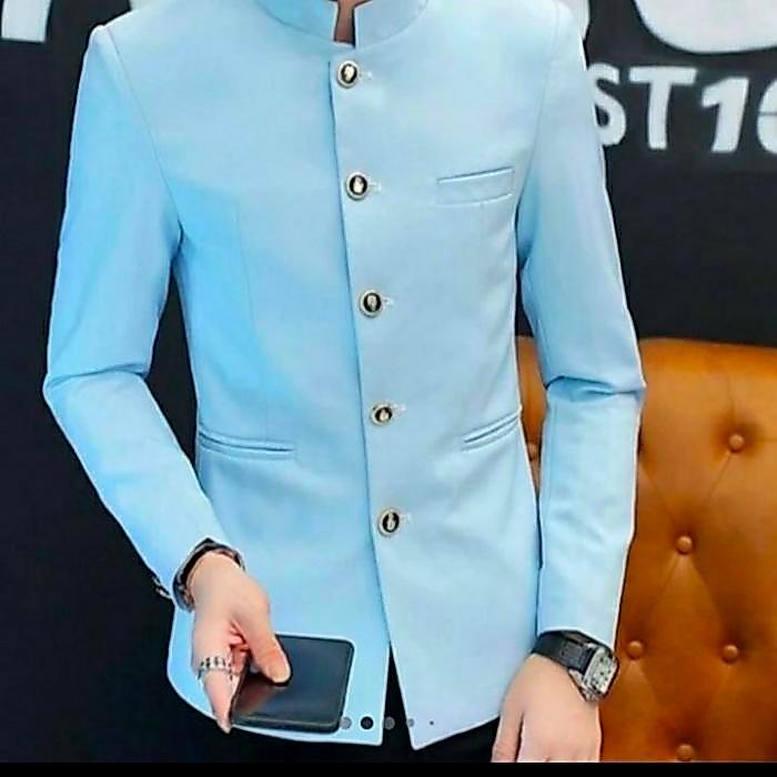 SETELAN JAS IP MAN / JAS MANDARIN / JAS KERAH SANGHAI - Hitam, S - Biru Muda, S