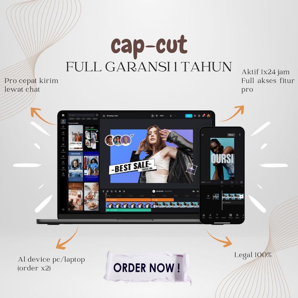 Jago Template 1000++ Capcut Pro Bergaransi 1 Tahun