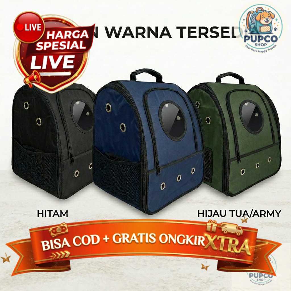 Pet Cargo Tas Kucing Astronot Ransel Gendong Hewan Besar 35x25x45cm Premium