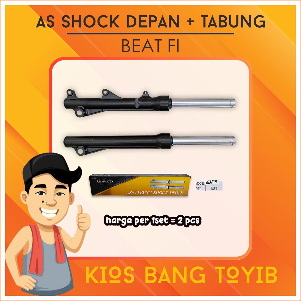 As Shock Depan + Tabung BEAT FI Beat Esp Scoopy FI Vario 125 Vario 150 Set Isi 2 (IMPACT)