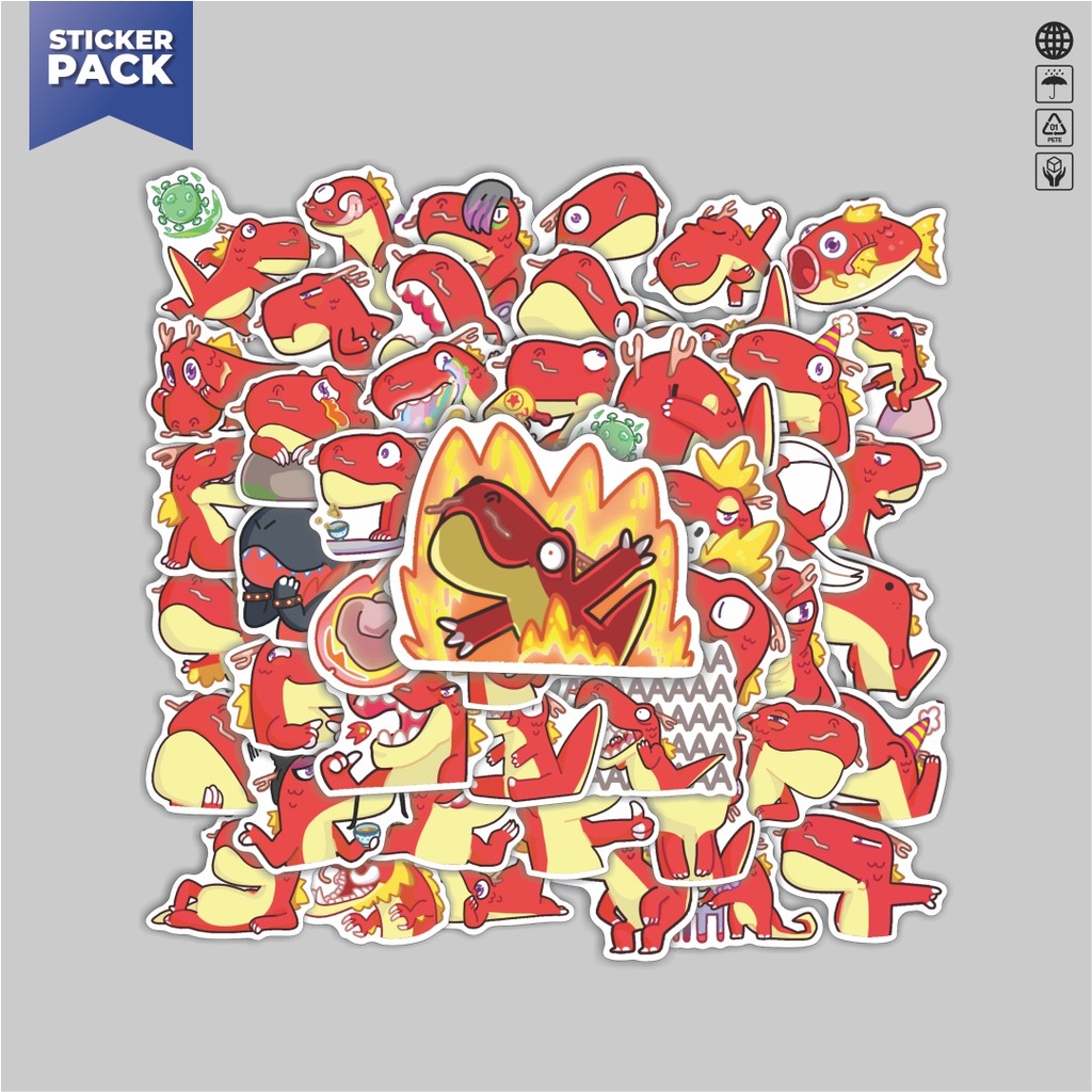

[100PCS]Stiker Pack Stiker Animal Cute Dragon Moon [Bulan Naga] Aesthetic Vinyl Anti Air Dekorasi Sticker Laptop Buku Journal Koper Helm Casing HP Gitar Helm Skateboard
