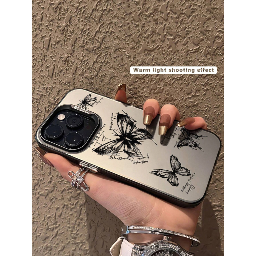 Casing iphone motif Kupu-kupu Sederhana untuk iPhone 7 8 11 12 13 14 15 16 PRO MAX PLUS IPHONE XR X 