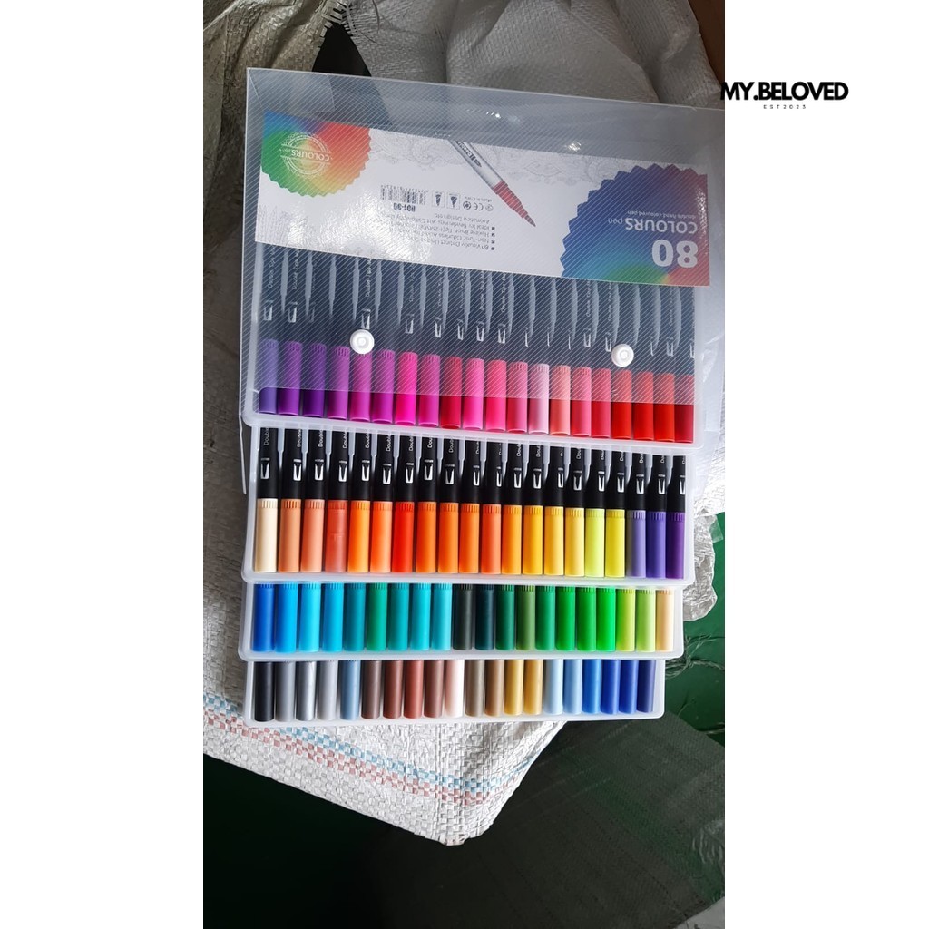 Spidol Warna Set isi 36 dan 48 Spidol Brush Pen-Spidol Set Marker Drawing Pen-Warna Warni spidol