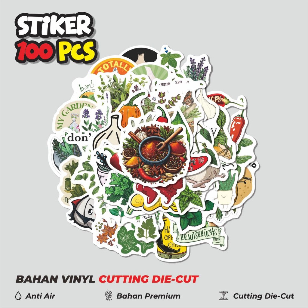 

Terbaru! 50 pcs Stiker Bumbu Dapur V1 Dekorasi Lucu Kreatif untuk Notebook, Skateboard, HP
