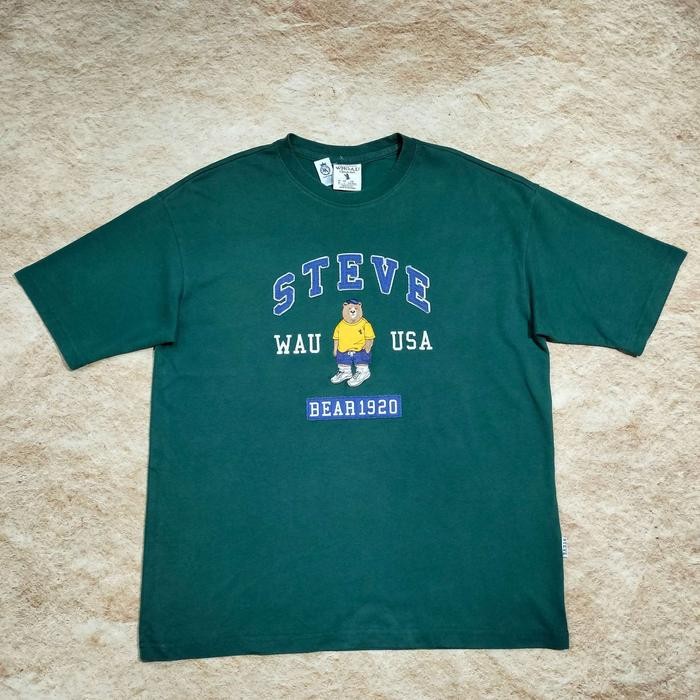 tshirt pria WHO AU CALIFORNIA STEVE kaos pendek bordir big logo pria casual size L