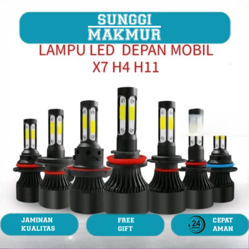 Lampu LED Depan Mobil X7 H4 H11 Lampu Utama Mobil Super Terang