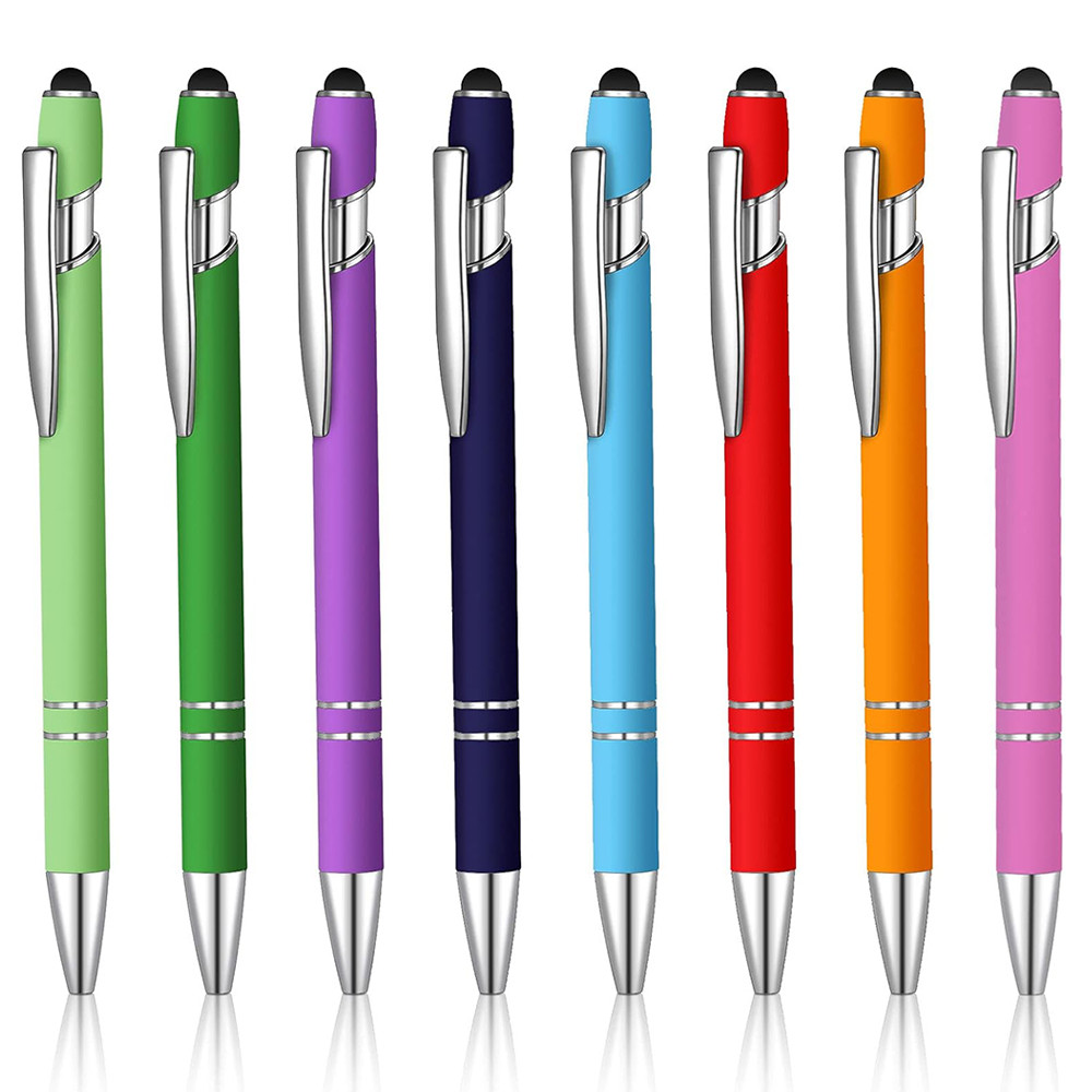 

10pcs/lot Metal Cute Multi-color Black Ink Ballpoint Pens Business Advertising Gifts Signature Writing School Office Supplies