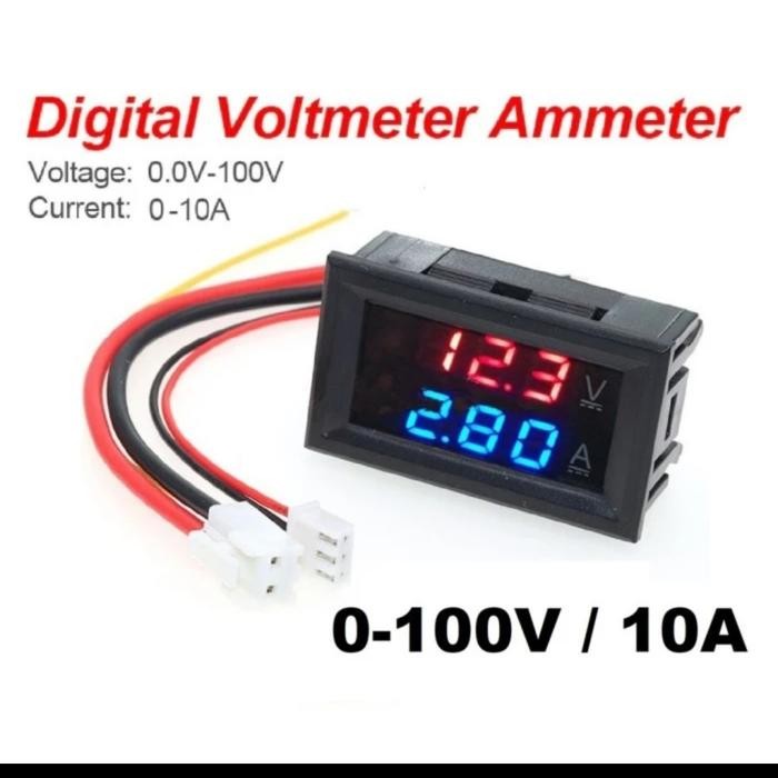 (BACA DESKRIPSI) Digital voltmeter dan amperemeter DC volt / volt ampere meter digital