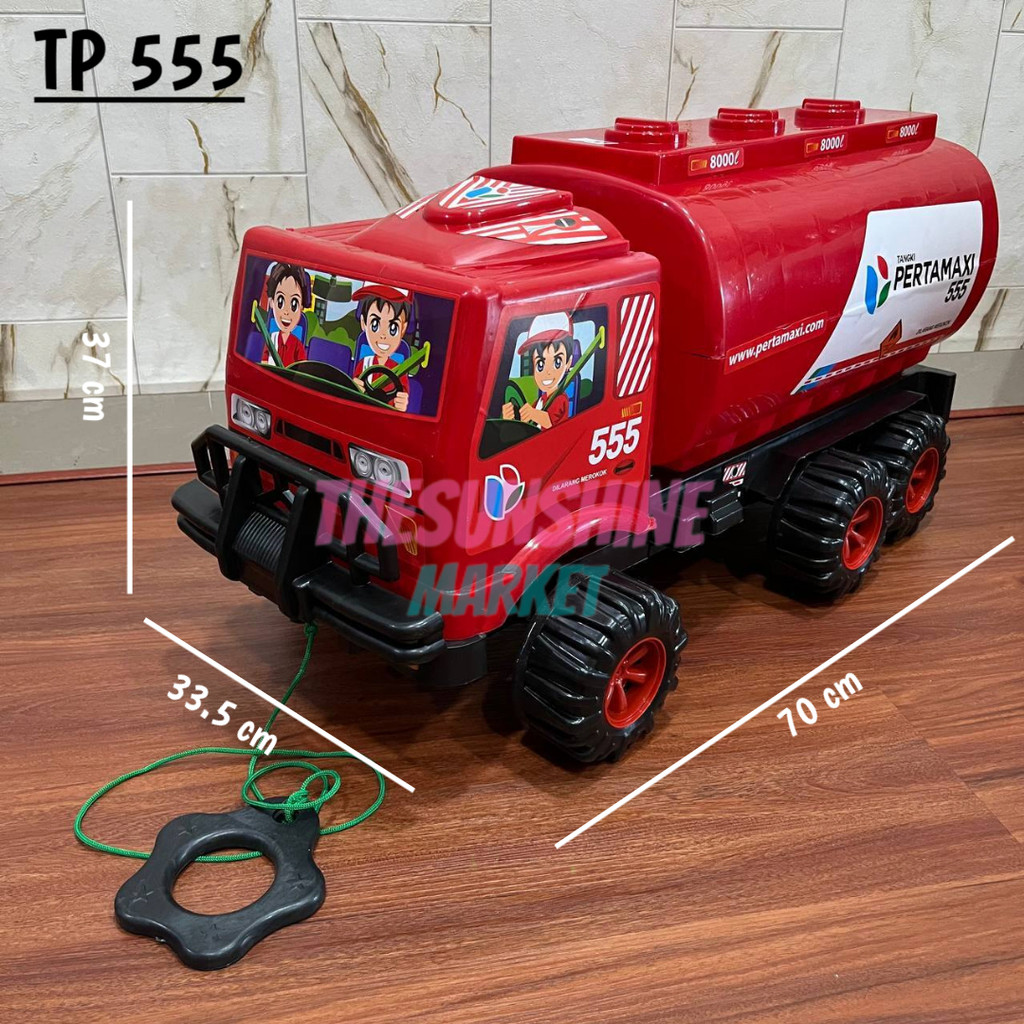 Thesunshine Market - Mainan Mobil Dorong Truk Tangki BBM Pertamina / Mobilan Besar TP555 / Mobil Jum