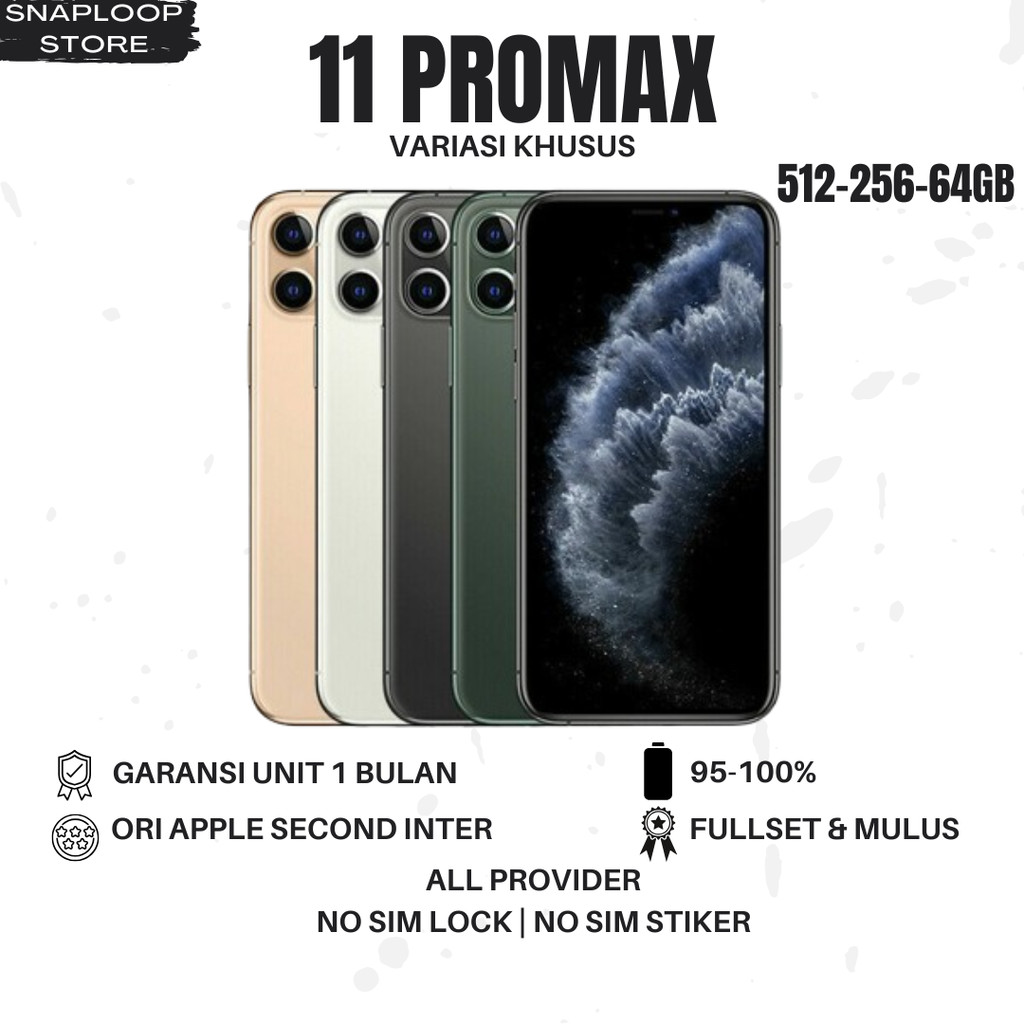iphone mulus 11 promax bisa live & game second minus 512gb 256gb 64gb original 100% fullset hp ip pm