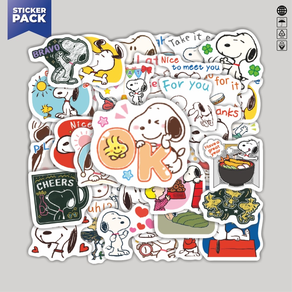 

[100PCS]Stiker Pack Stiker Kartun Snoopy V34 Aesthetic Vinyl Anti Air Dekorasi Sticker Laptop Buku Journal Koper Helm Casing HP Gitar Helm Skateboard