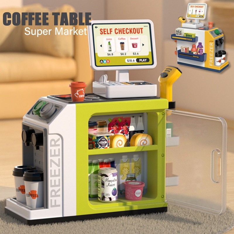 82cm Mainan Anak Home Supermarket Set Jualan Dan Belanja Supermarket Trolley Belanja Supermarket