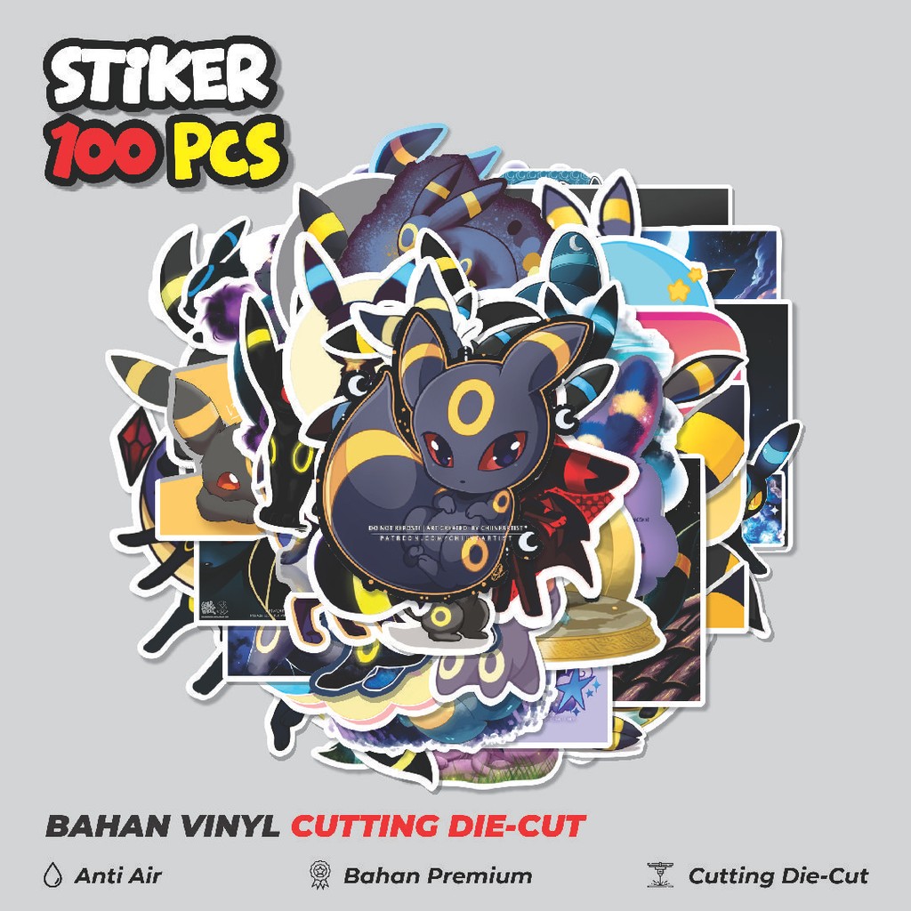 

Terbaru! 50 pcs Stiker Anime Kartun Karakter Umbreon [Pokemon] Dekorasi Lucu Kreatif untuk Notebook, Skateboard, HP