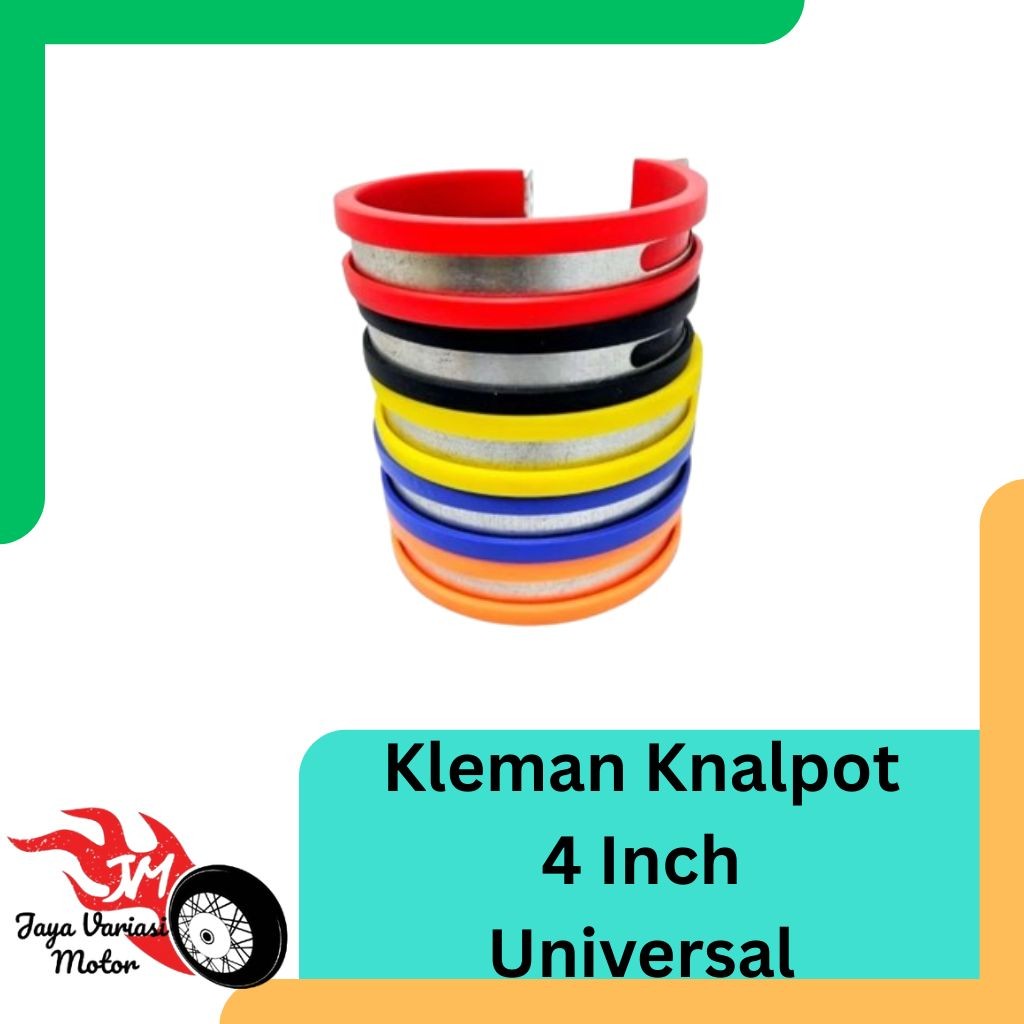 Breket / Kleman Gantungan Knalpot Racing Ukuran 4 Inch Universal Bulat Oval Plus Terbalut Karet & Ta