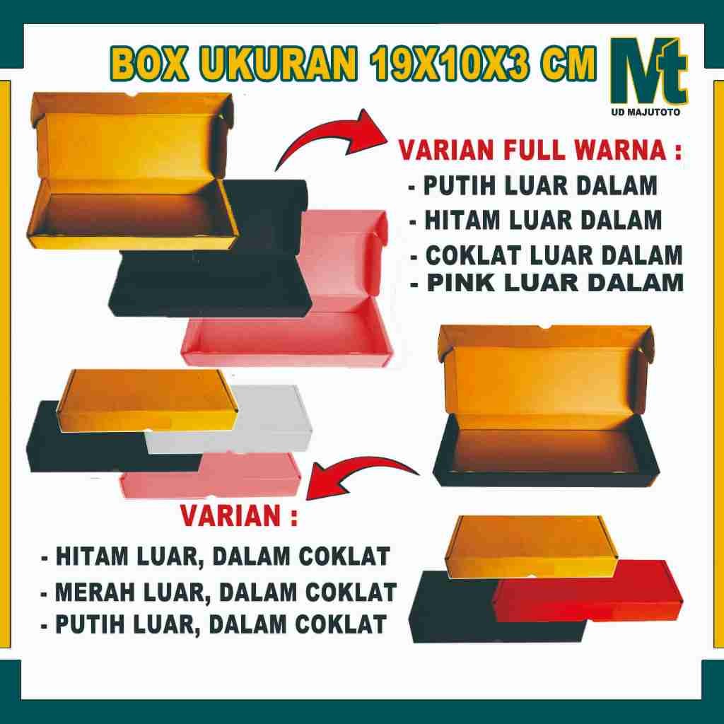 

Box 19x10x3 cm / Box Lipat Samping / Kardus Polos