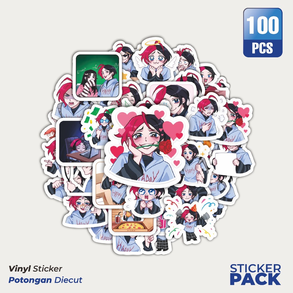 

Stiker Vinyl Stiker Kartun Schollboy Chic Waterproof Aesthetic- Untuk Laptop, Motor, dan Helm - Paper Stationery Pack