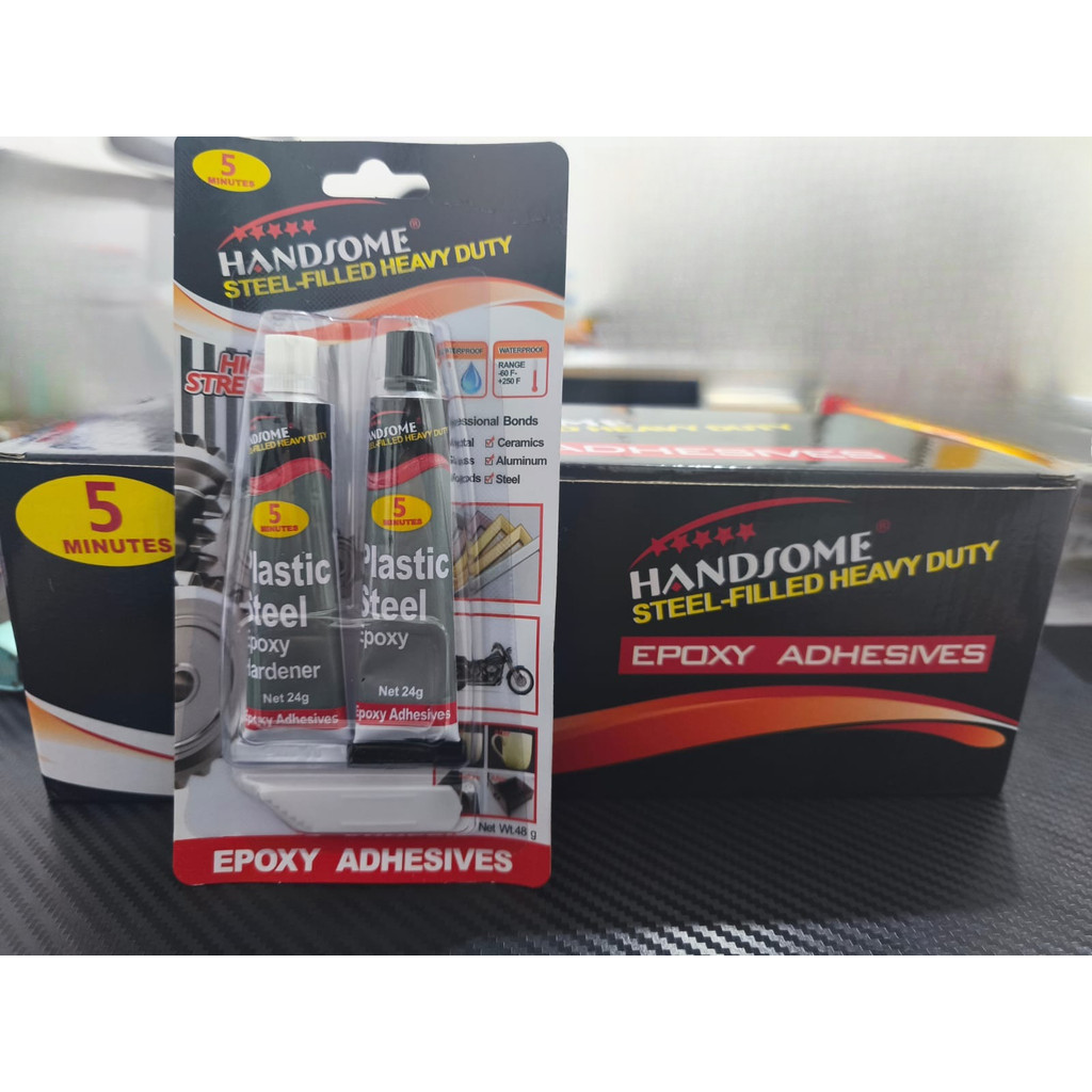 

(1 pcs ) Lem Epoxy Handsome / Lem Besi 5 Menit / Lem Campur / Lem 2 Komponen Lem Serbaguna