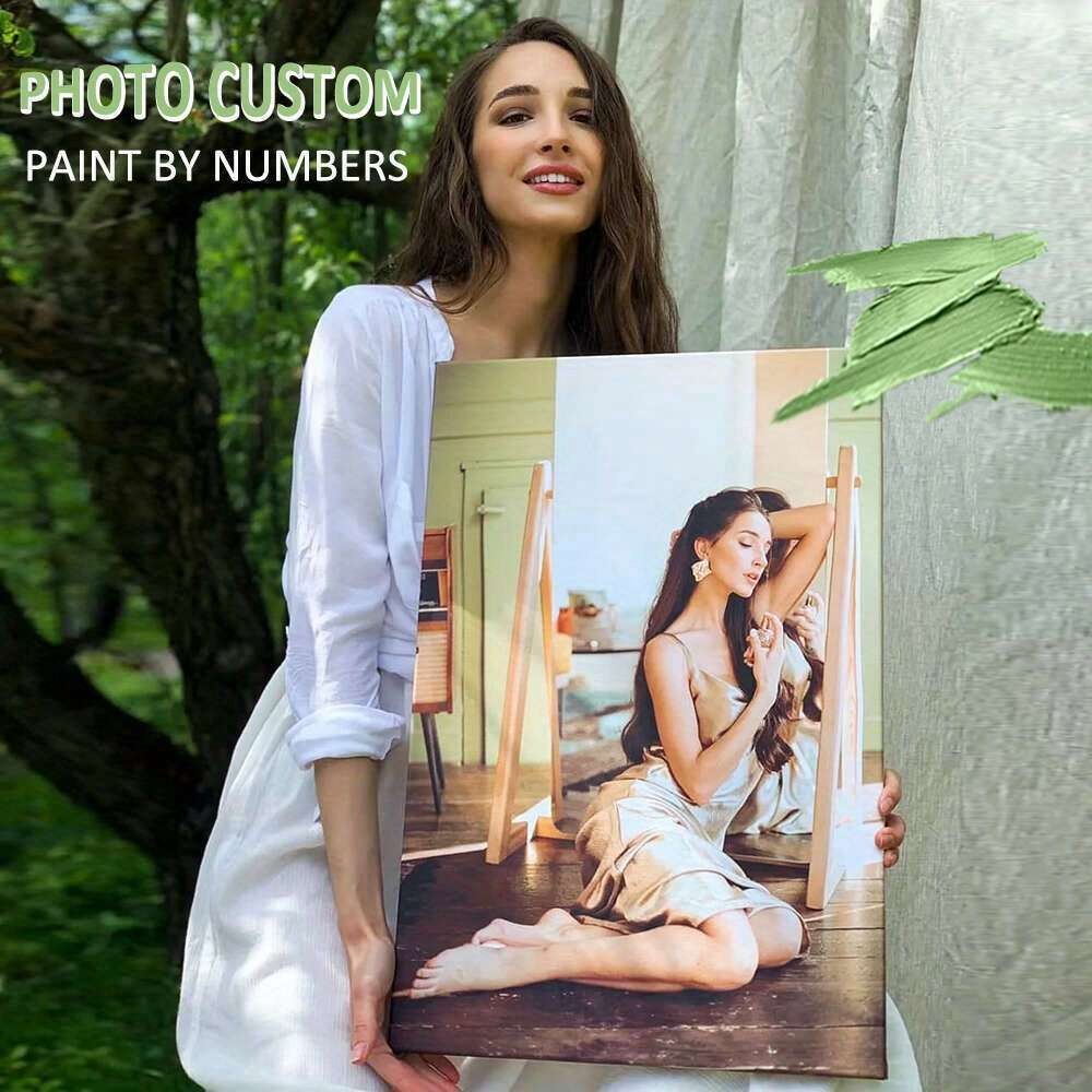 

Huacan Photo Custom DIY Paint By Number 24/36/48 Colors Handmade Digital Oil Painting by Numbers Drawing On Canvas Home Decor