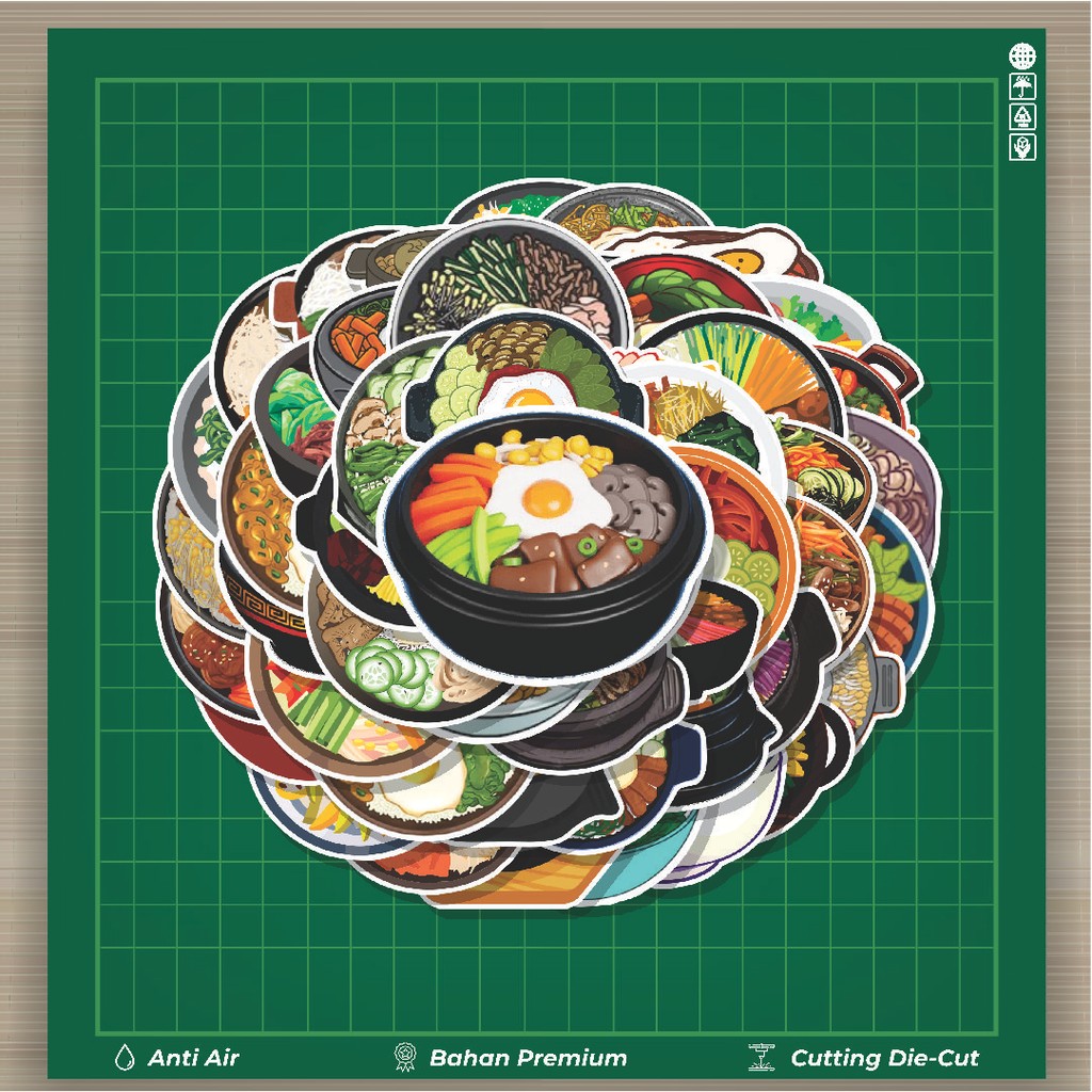 

HOT 50 PCS STIKER Stiker Makanan Bimbimbap Stiker Fashion Cars Decal Dingin Kartu Album Custom Vinyl Anti Air- Sticker Aesthetic Buku Journal Koper Casing HP Tablet Laptop Helm Motor Botol Minum