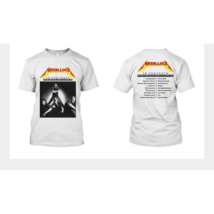 (COD) METALLICA - KAOS METALLICA CONCERTS LEBAK BULUS JAKARTA 1993 - Putih, S