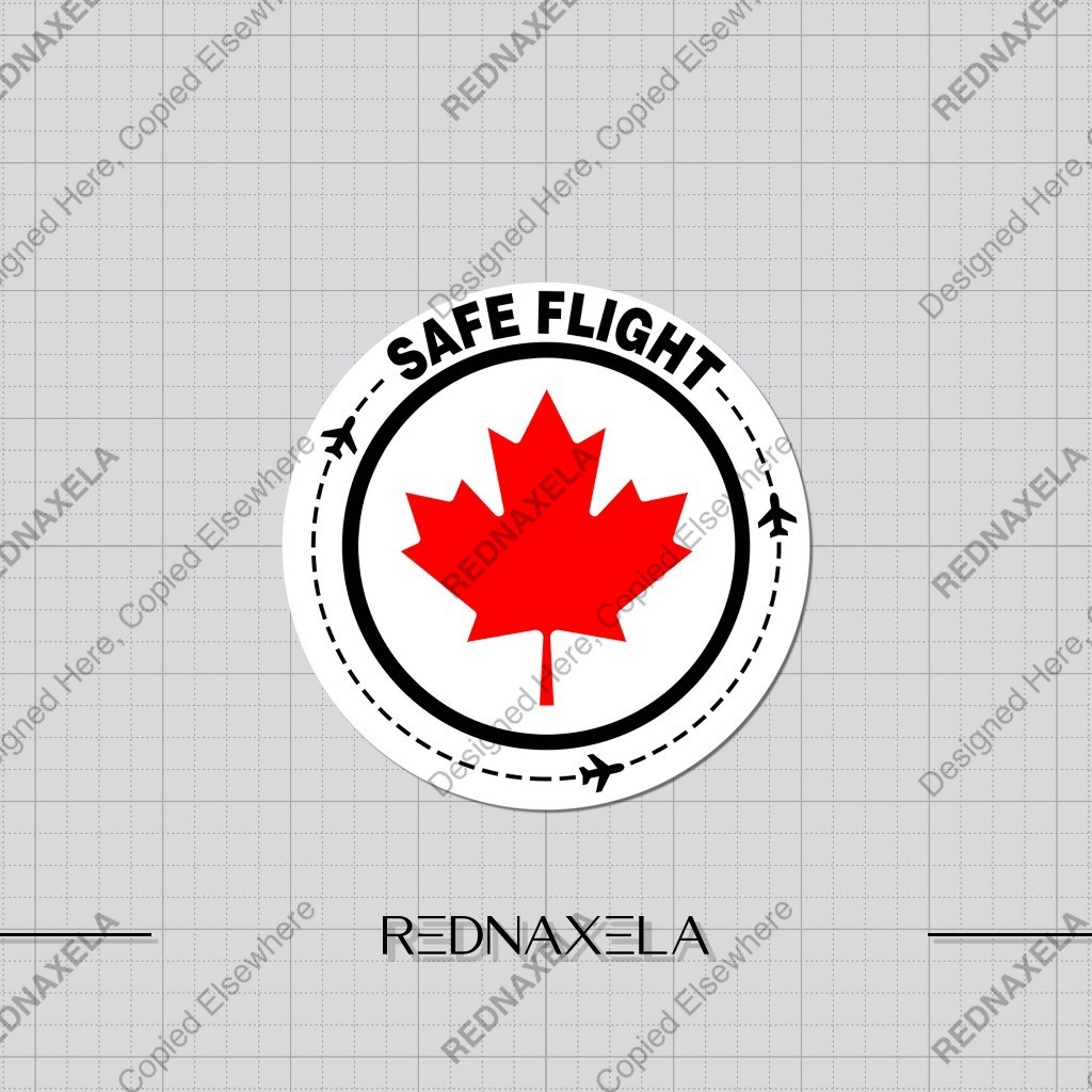 

Stiker Vinyl Safe Flight Country Canada Stiker Koper Outdoor Waterproof Sticker
