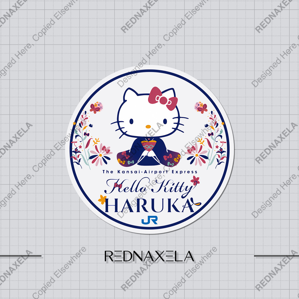 

Stiker Vinyl Japan Railway Hello Kitty Haruka Stiker Koper Travel Sticker