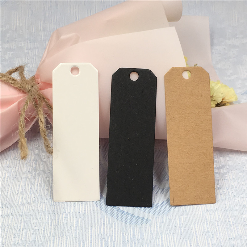 

100pcs 6*2cm DIY Kraft Paper Tags Head Label Luggage Wedding Party Candy Boxes/Bags/Bottles Packaging Decor Hang Tag