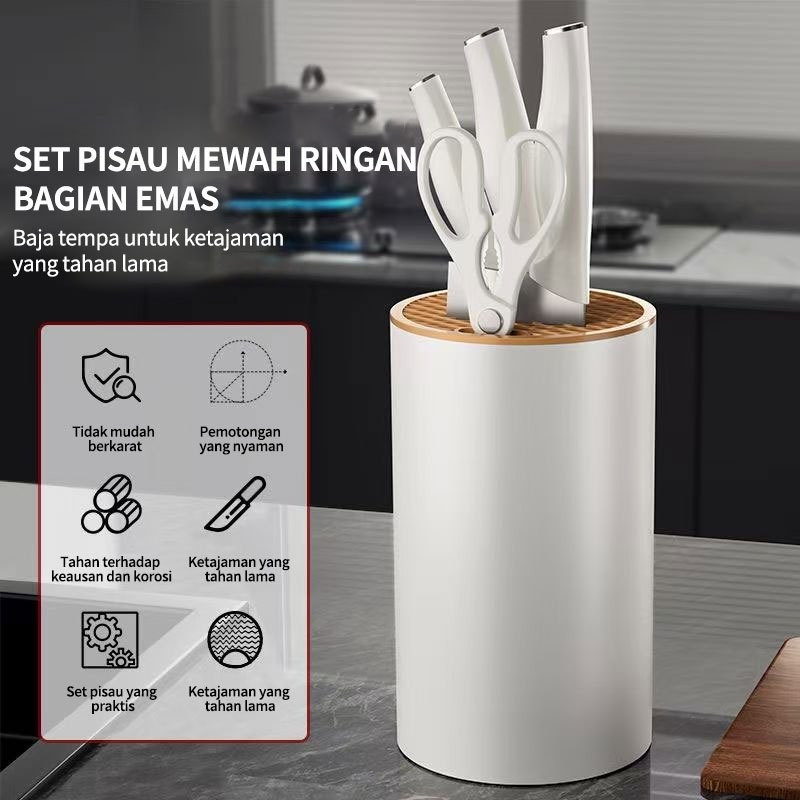 SUS304 Kitchen Knife 1 Set/Chef Knife Stainless /Pisau Set Dapur /Pisau Set Kualitas Tinggi /Multifu