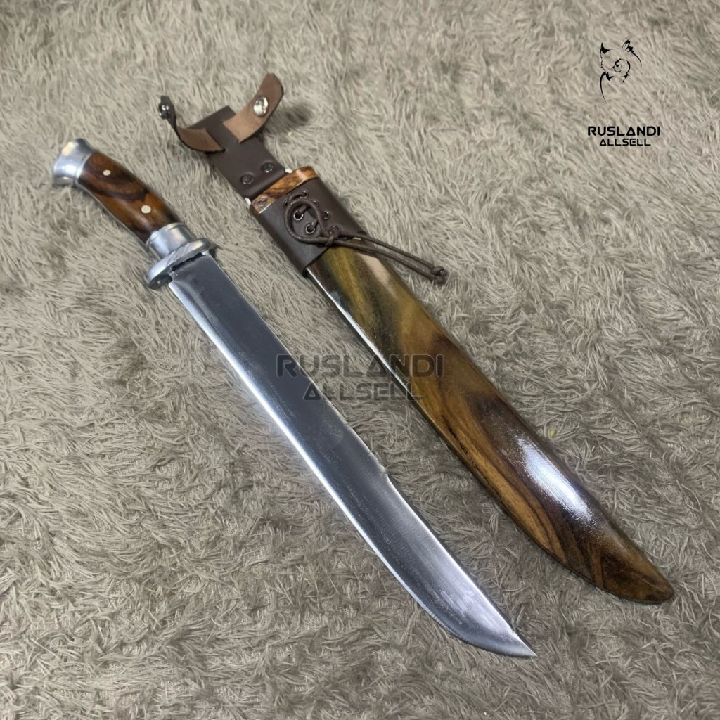 Pisau Sembelih Kambing Sapi Original Bahan Sup9 Fulltang Kayu Sonokeling RUSLANDI