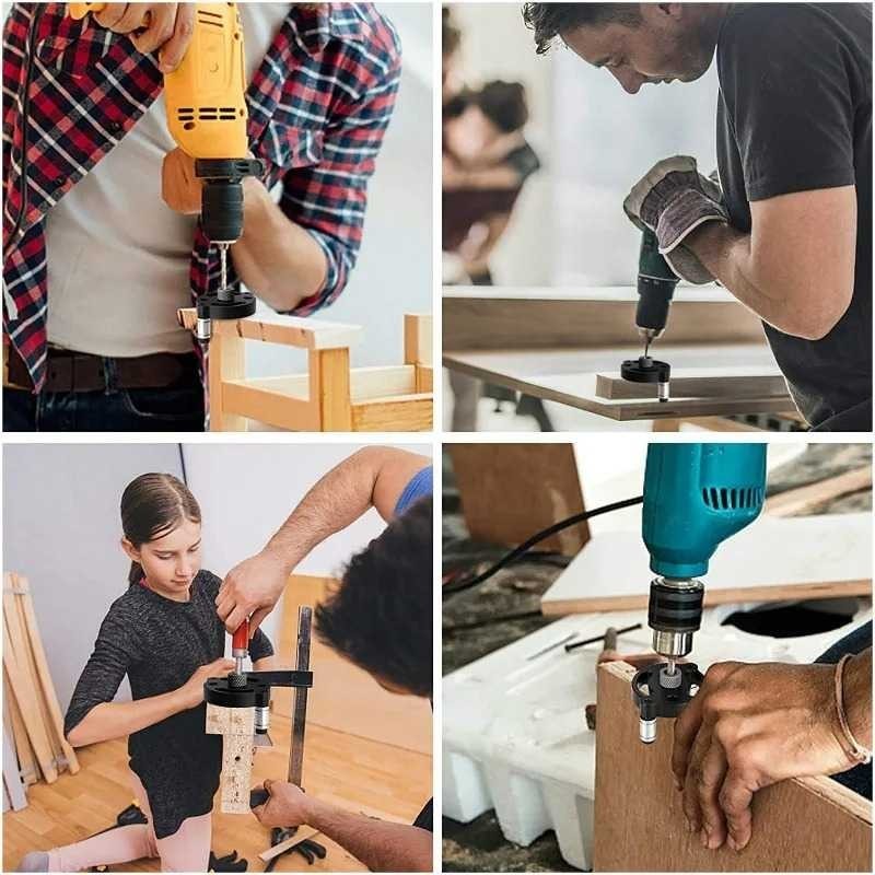 

MRNSTREFNICEL Dowelling Jig Hole Puncher Alat Pelubang Bor Guide DIY Woodwork - FN152