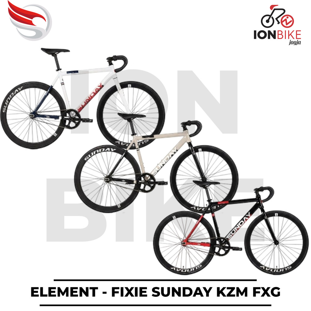 Sepeda Fixie Element SUNDAY KZM FXG 700c Frame Alloy Ringan Dropbar DOLTRAP Fixed Gear PANDORA AR CS