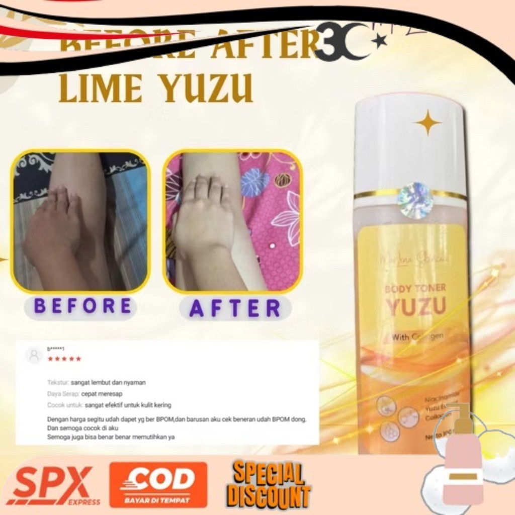 NEW READY  MARLENA BODY TONER YUZU Dengan niacinamide,yuzu extract + collagen 100 ml MARLENA