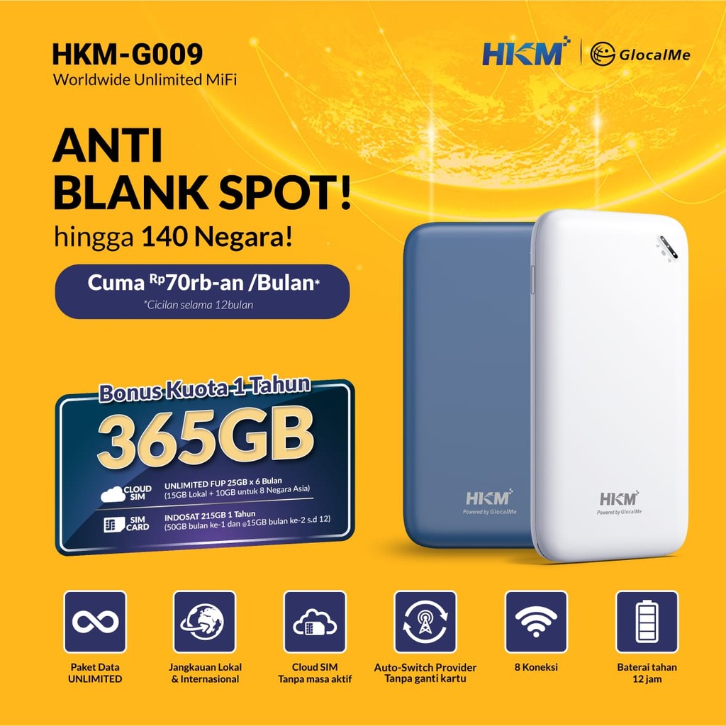 HKM G009 Modem Mifi Worldwide Portable Wifi