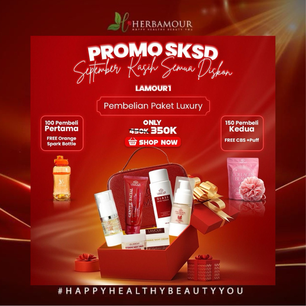 (Free Orange Spark Bottle) PROMO 9.9 SKSD - PAKET LUXURY By LAMOUR - Skincare BPOM Original Untuk Ku