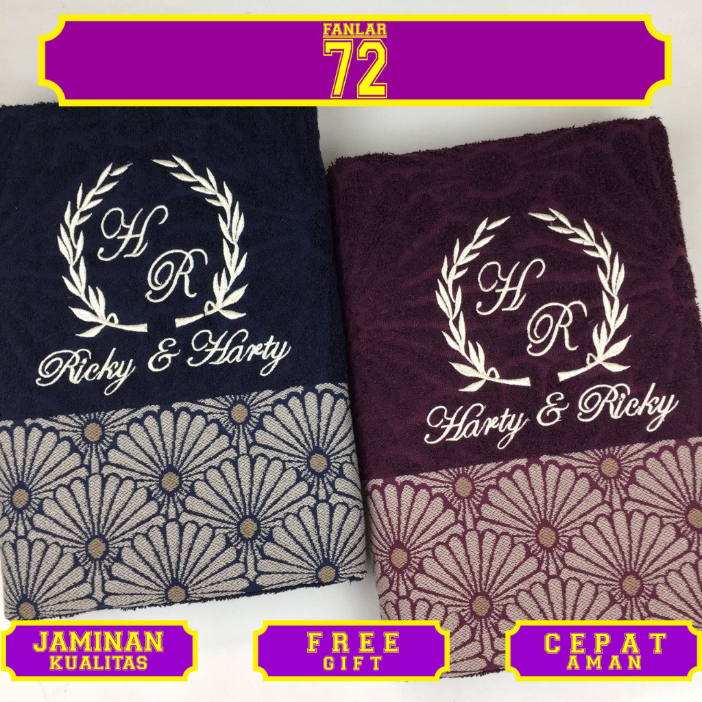 Paket 2 Handuk Morning Whistle + Bordir / Handuk Seserahan Pernikahan / Handuk Couple