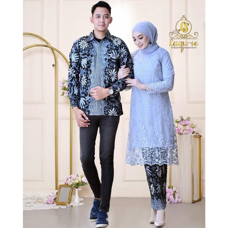 [𝗠𝗲𝗺𝗼𝘇𝗮] Couple Kebaya Tunik Tulle Modern / Kebaya Couple / Kebaya Modern / Baju Kebaya Modern / Keb