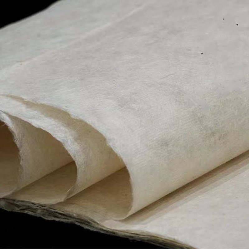 

100%Handmade Dai White Cotton Paper Mulberry Bark Fiber Rice Brush Ink Painting Calligraphy Thicken