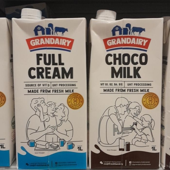 

Grandairy Susu UHT 1L Rasa Full Cream / Coklat