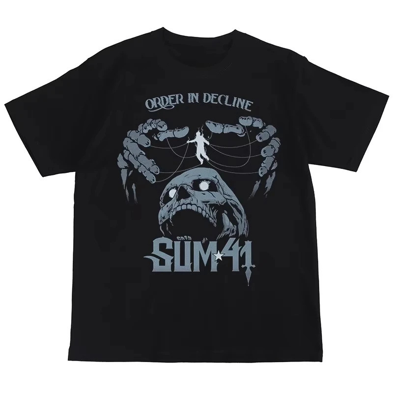 SUM41 Band Punk Rock Oasis Oasis Nirvana American Street Hip Hop Vintage Kaos Lengan Pendek Leher Bu